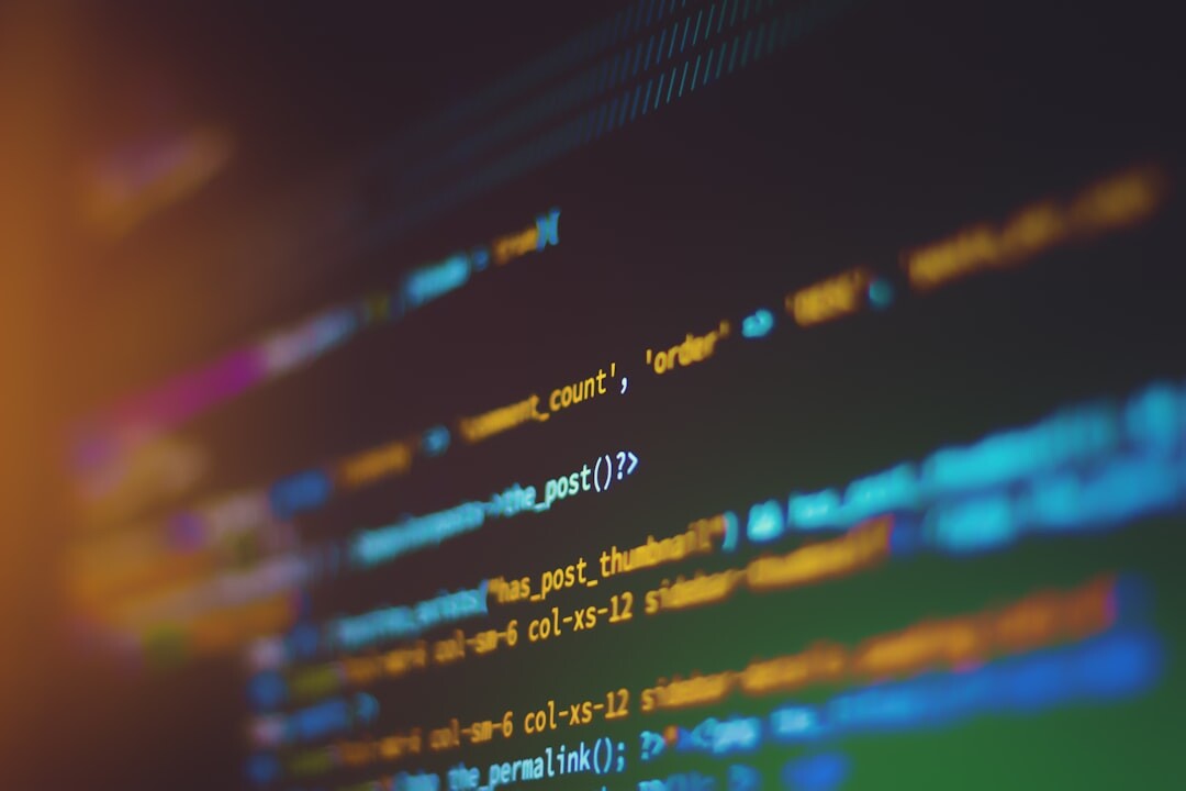 Close-up of programming code on a computer monitor